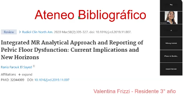 Disfunción del piso pelviano RM -Dra Frizzi 