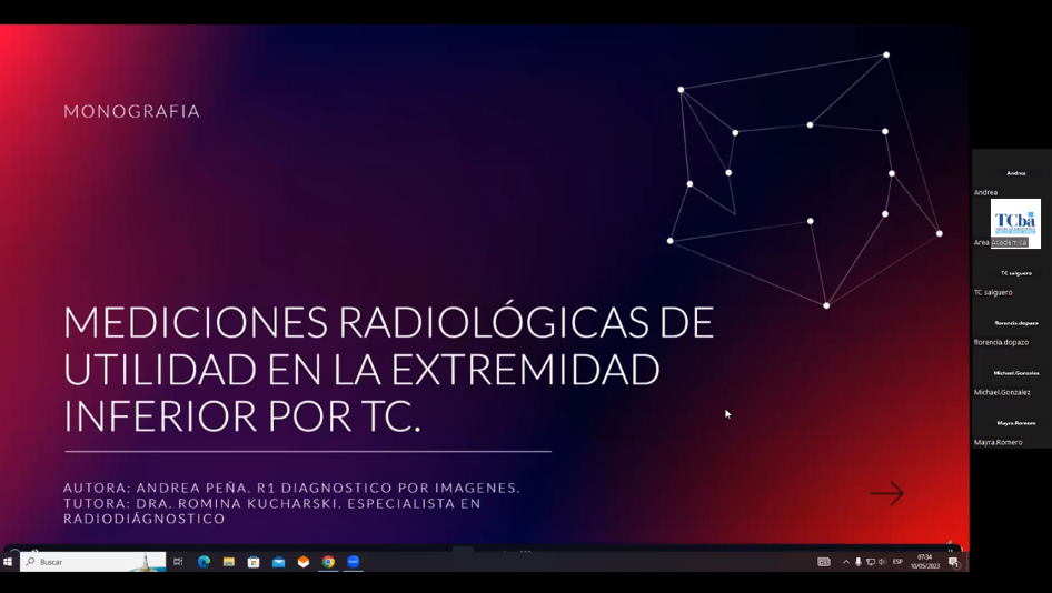 Mediciones Radiológicas de utilidad en la extremidad inferior por Tc